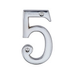 M Marcus Heritage Brass Numeral 5 - Face Fix 76mm Traditional font